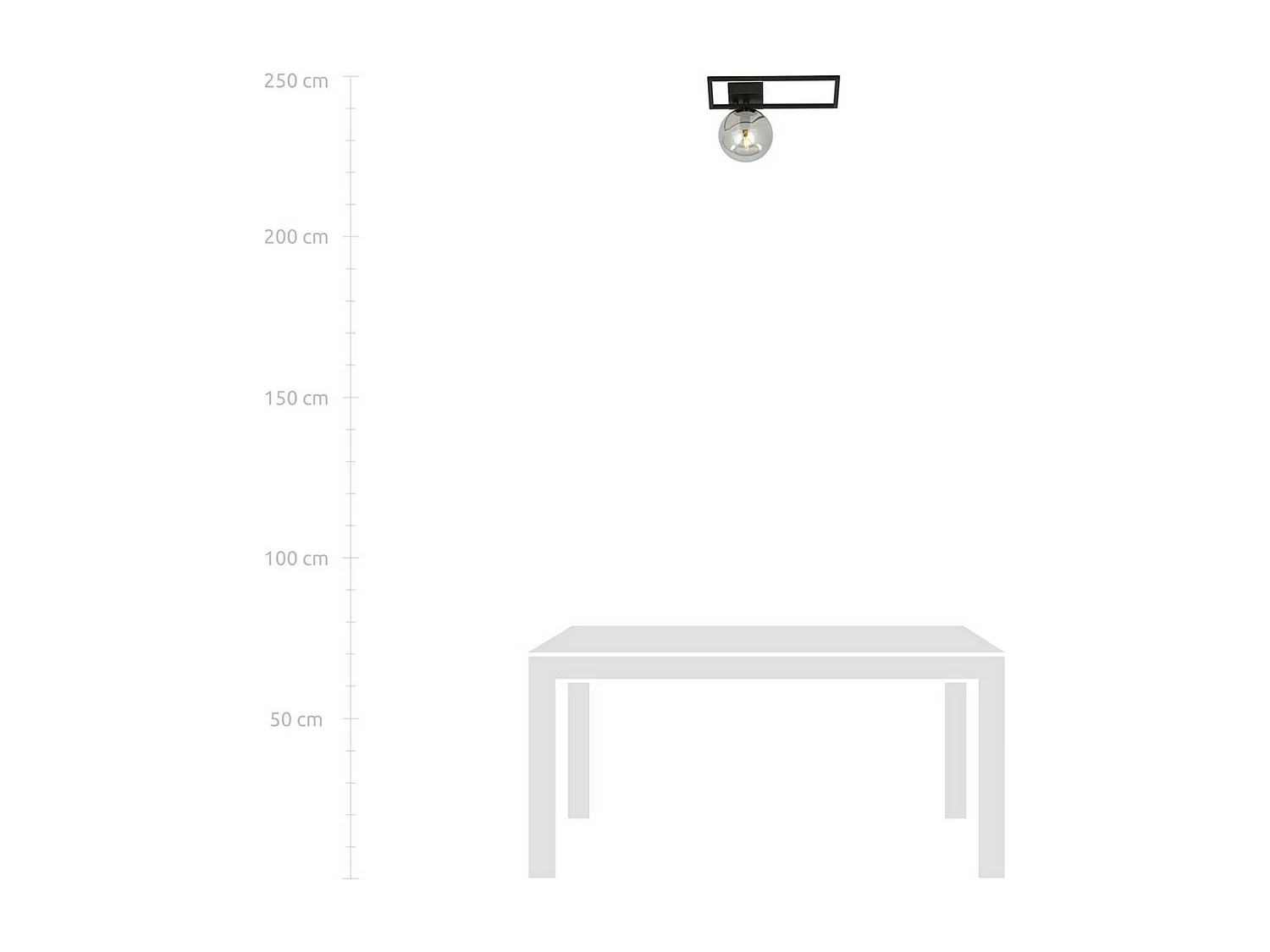 Plafondlamp Imago 9, Zwart, 30x21x18 cm, Seven Design