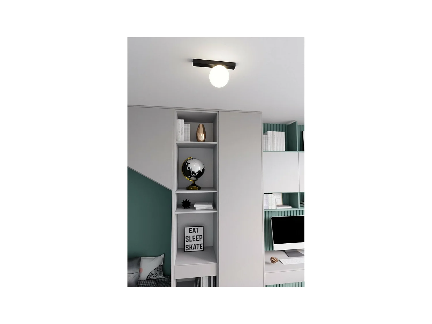 Lampada a Soffitto Fit, Nero, 30x17x14 cm, EPIKASA