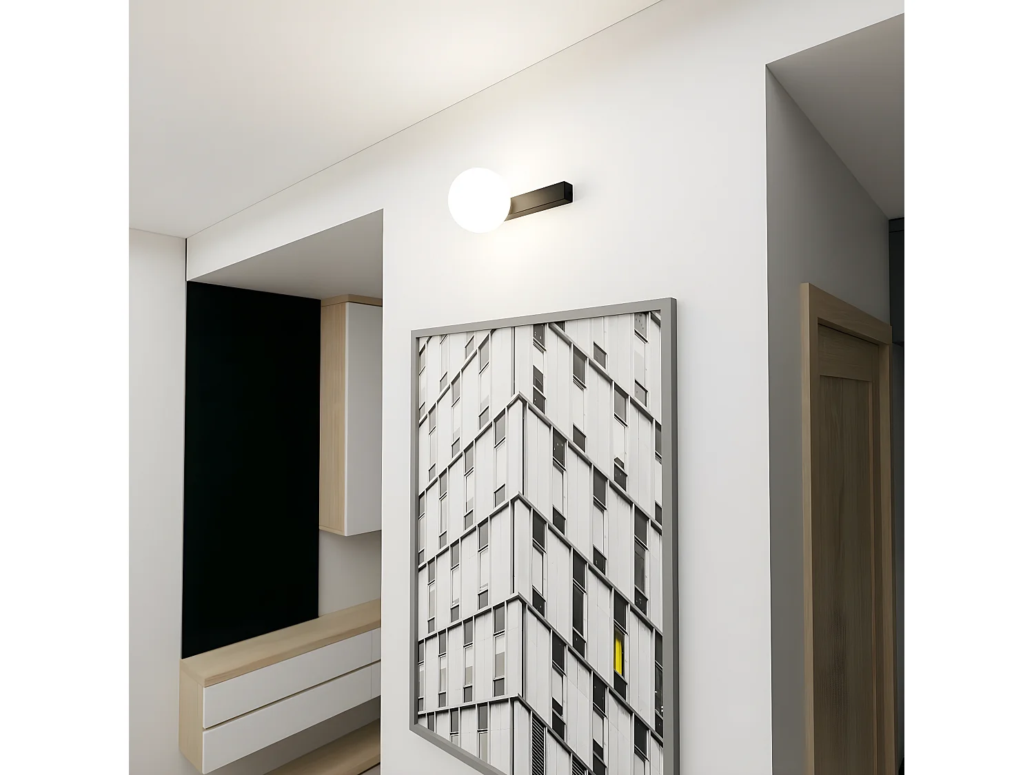 Plafonnier Fit, Noir, 30x17x14 cm, Seven Design