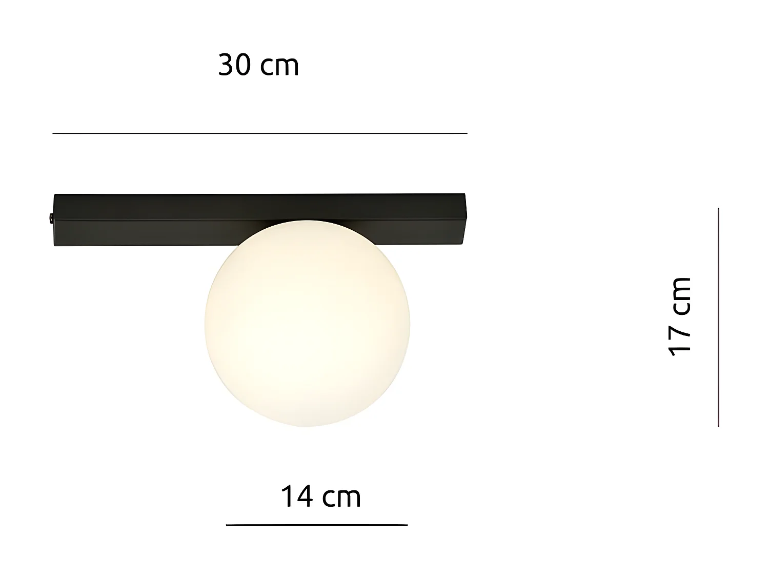 Plafonnier Fit, Noir, 30x17x14 cm, Seven Design