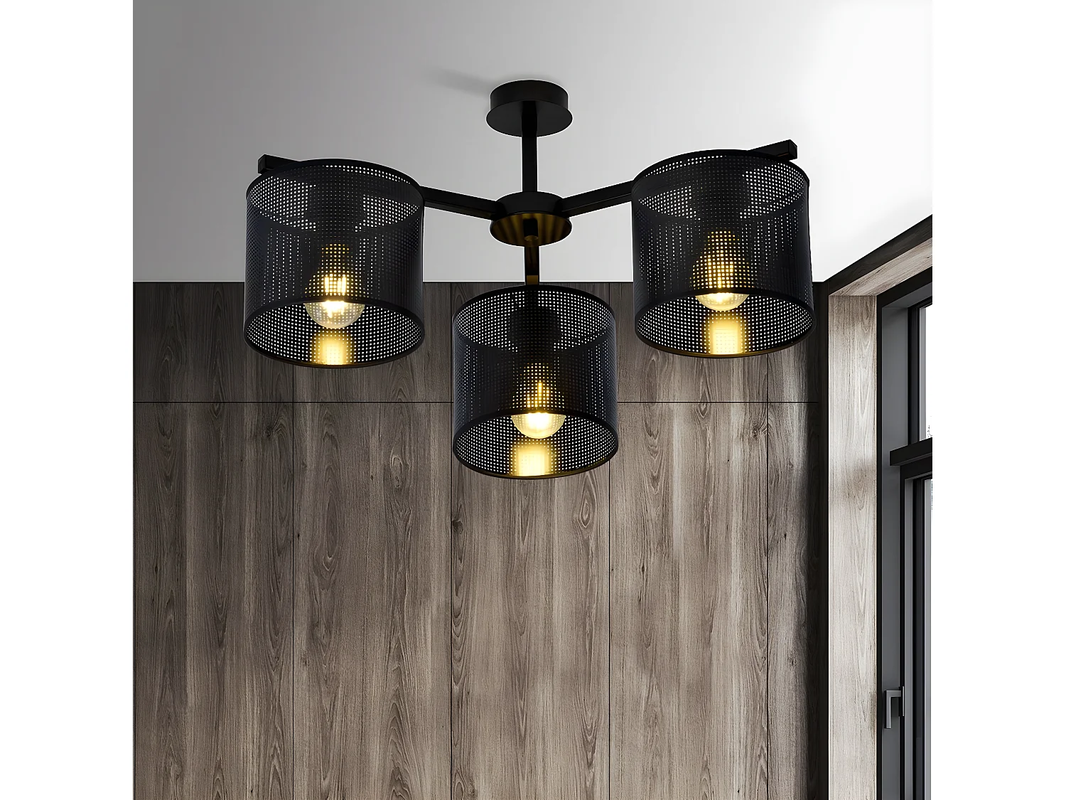 Candeeiro de Teto Jordan, Preto, 55x31x55 cm, EPIKASA