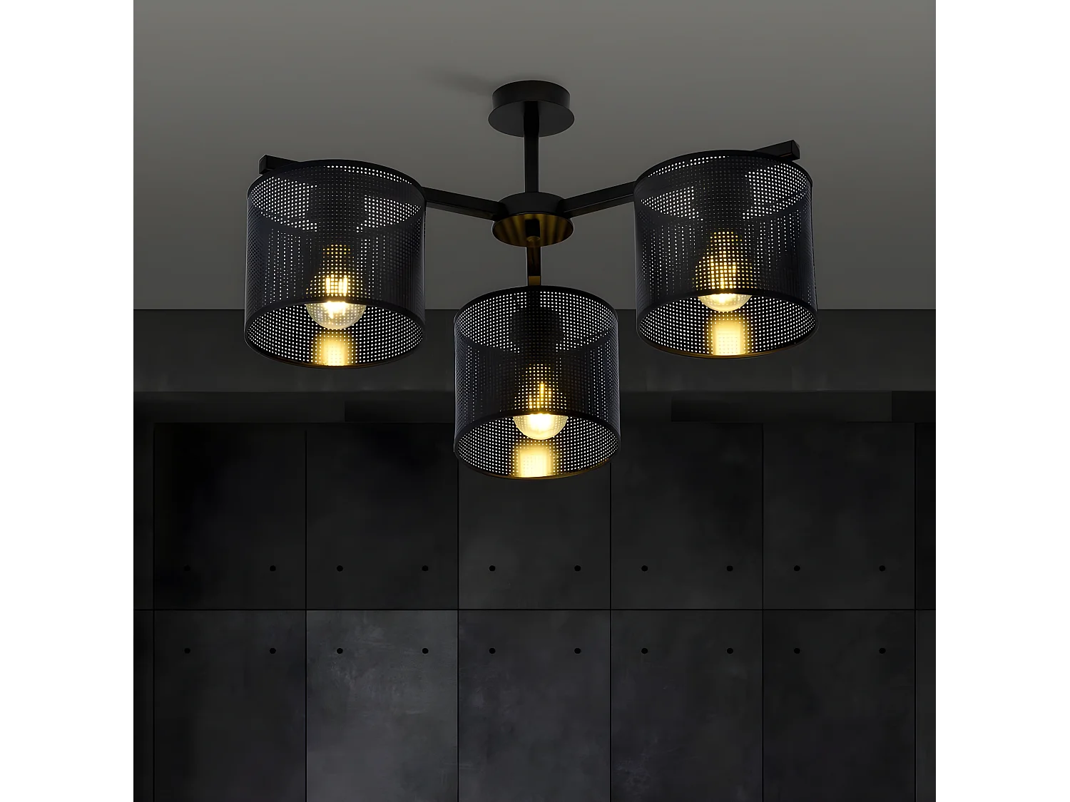 Candeeiro de Teto Jordan, Preto, 55x31x55 cm, EPIKASA