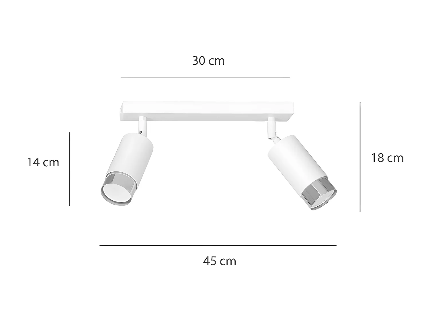 Lampa Sufitowa Hiro 4, Biały, 30x19x6 cm, Seven Design