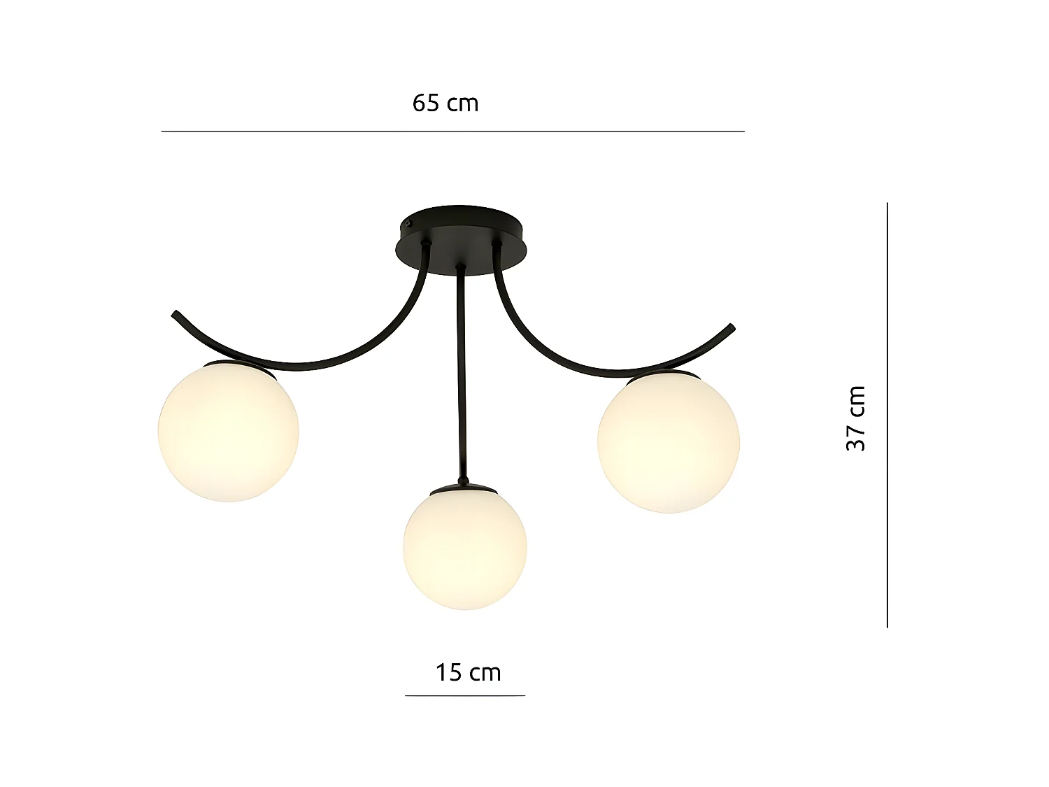 Candeeiro de Teto Boston, Preto, 70x37x65 cm, EPIKASA