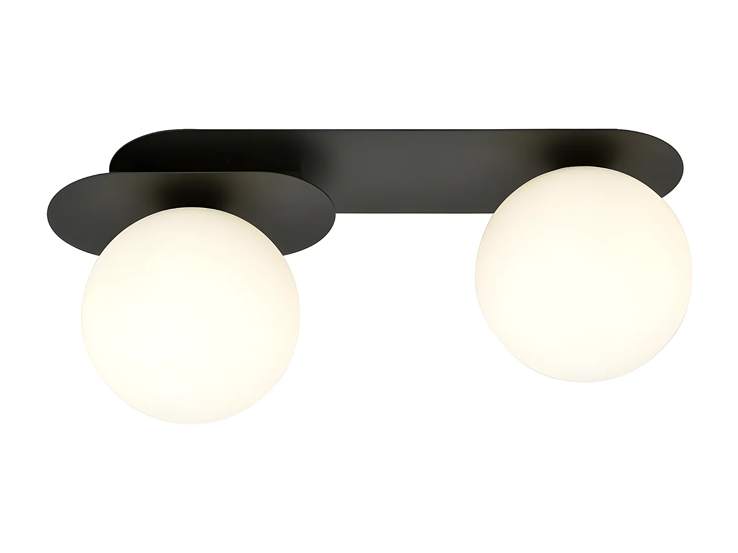 Plafondlamp Plaza 1, Zwart, 45x18x14 cm, Seven Design