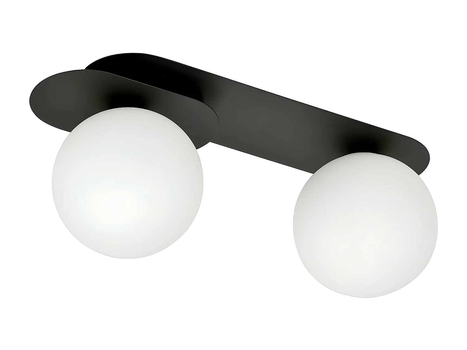 Plafondlamp Plaza 1, Zwart, 45x18x14 cm, Seven Design