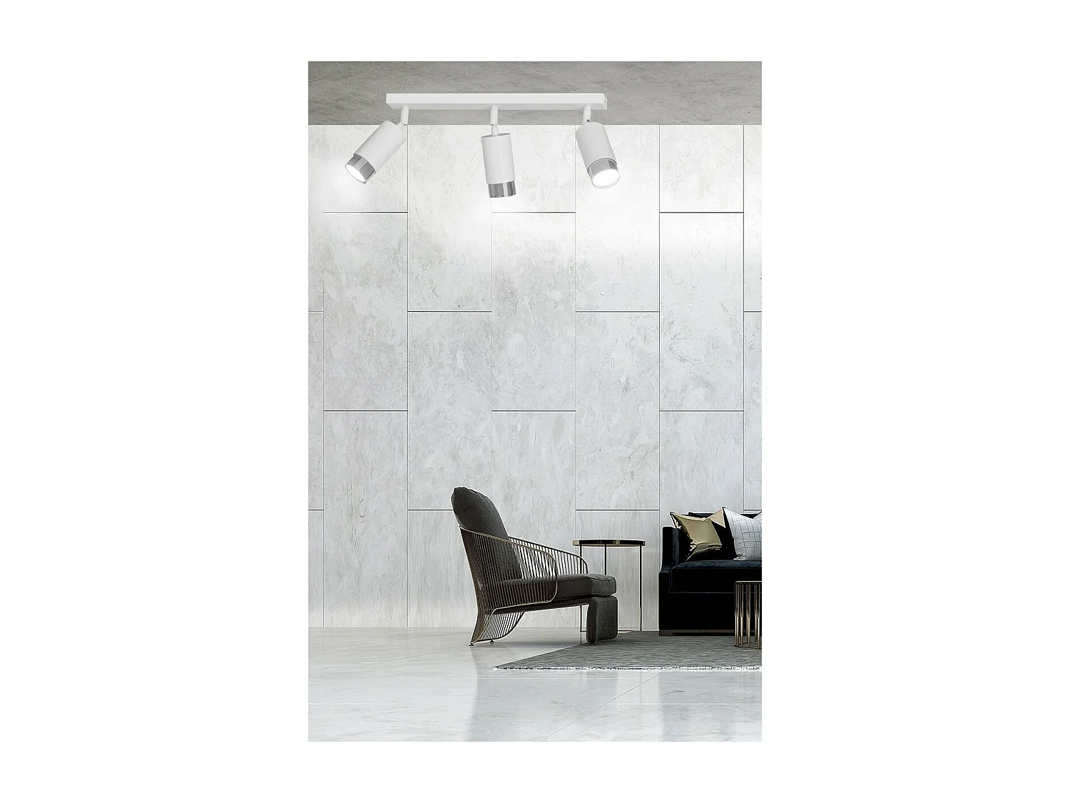 Candeeiro de Teto Hiro 8, Branco, 45x19x6 cm, Seven Design