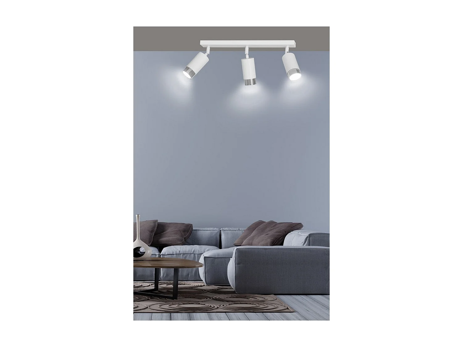 Candeeiro de Teto Hiro 8, Branco, 45x19x6 cm, Seven Design