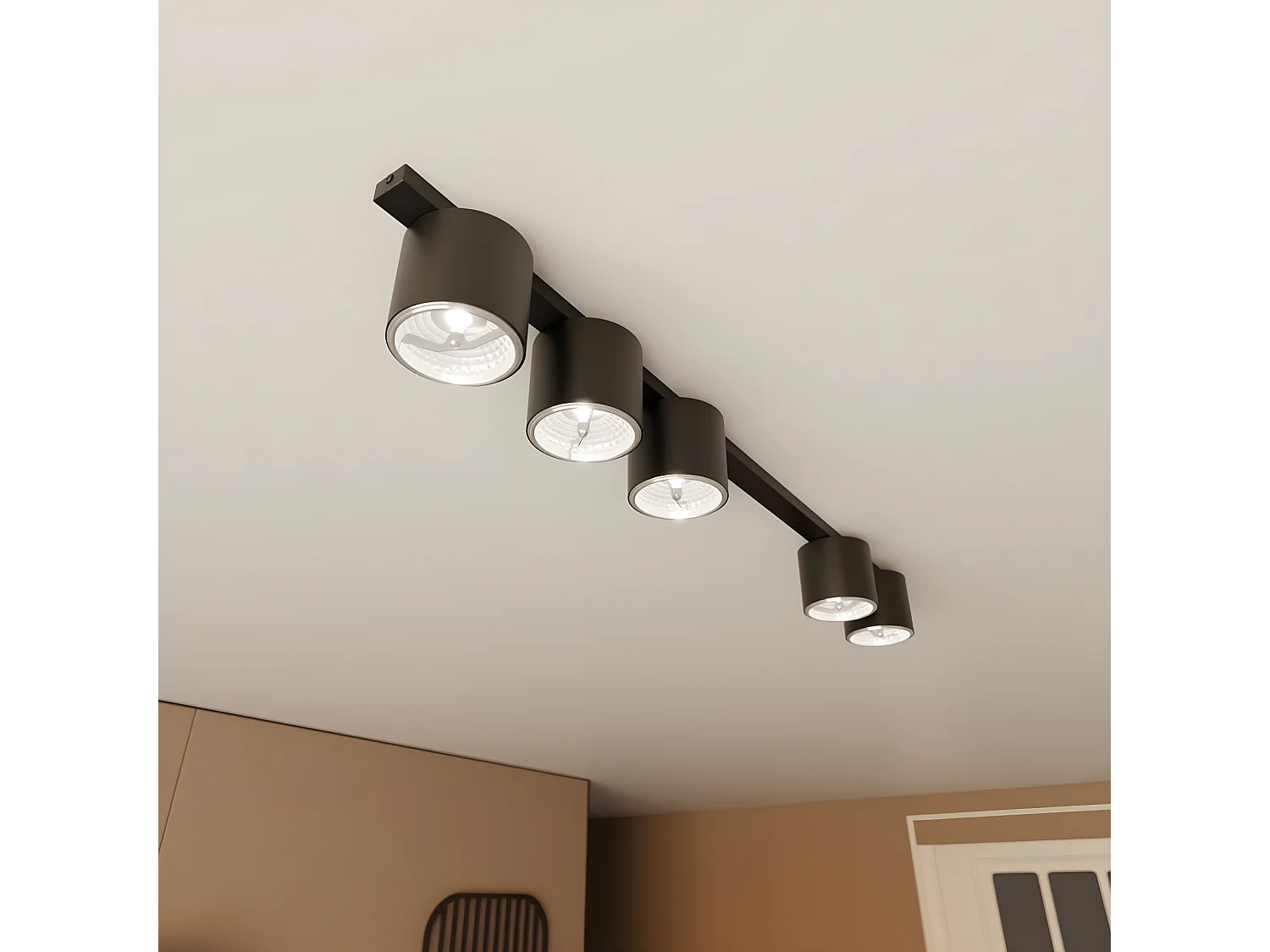 Candeeiro de Teto Nano, Preto, 116x11,5x11,5 cm, EPIKASA