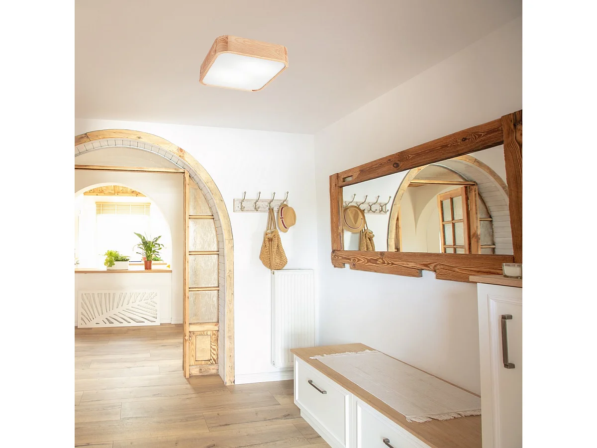 Plafondlamp Gaspar 2, Bruin, 35x35x8 cm, Seven Design