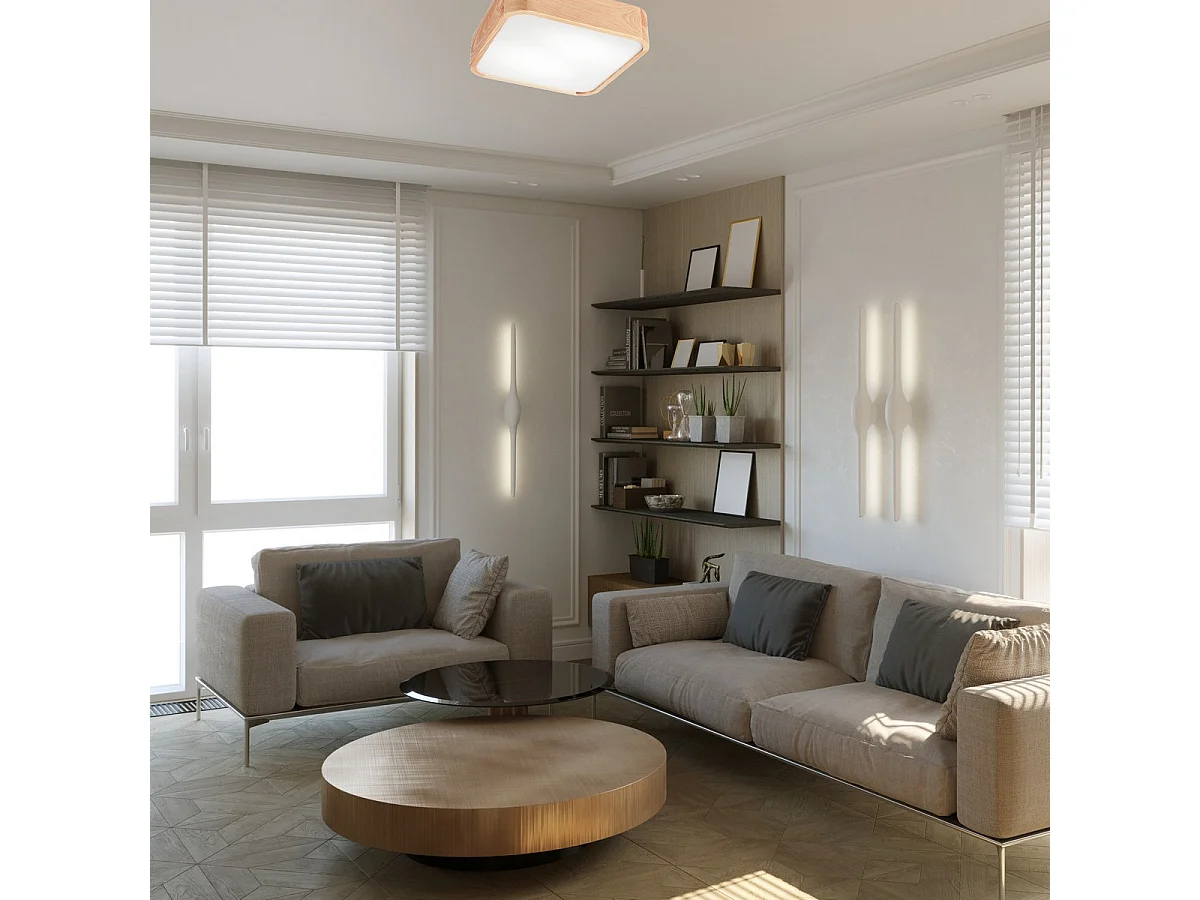 Plafondlamp Gaspar 2, Bruin, 35x35x8 cm, Seven Design