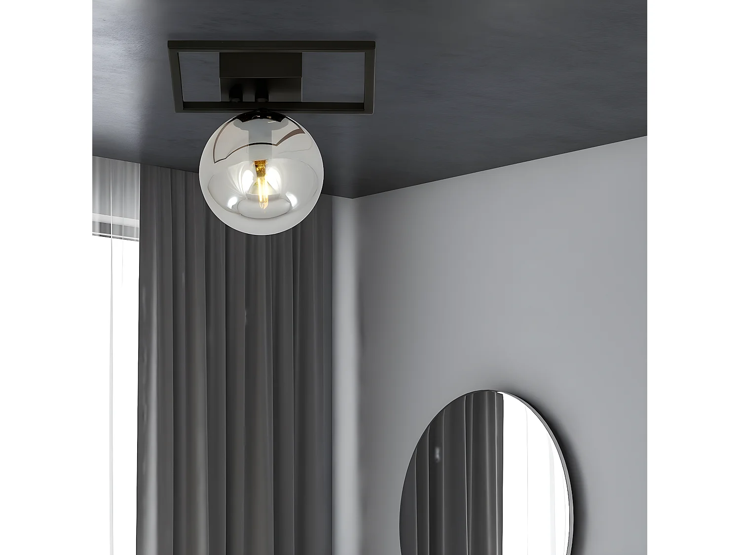 Plafondlamp Imago 10, Zwart, 20x21x18 cm, Seven Design