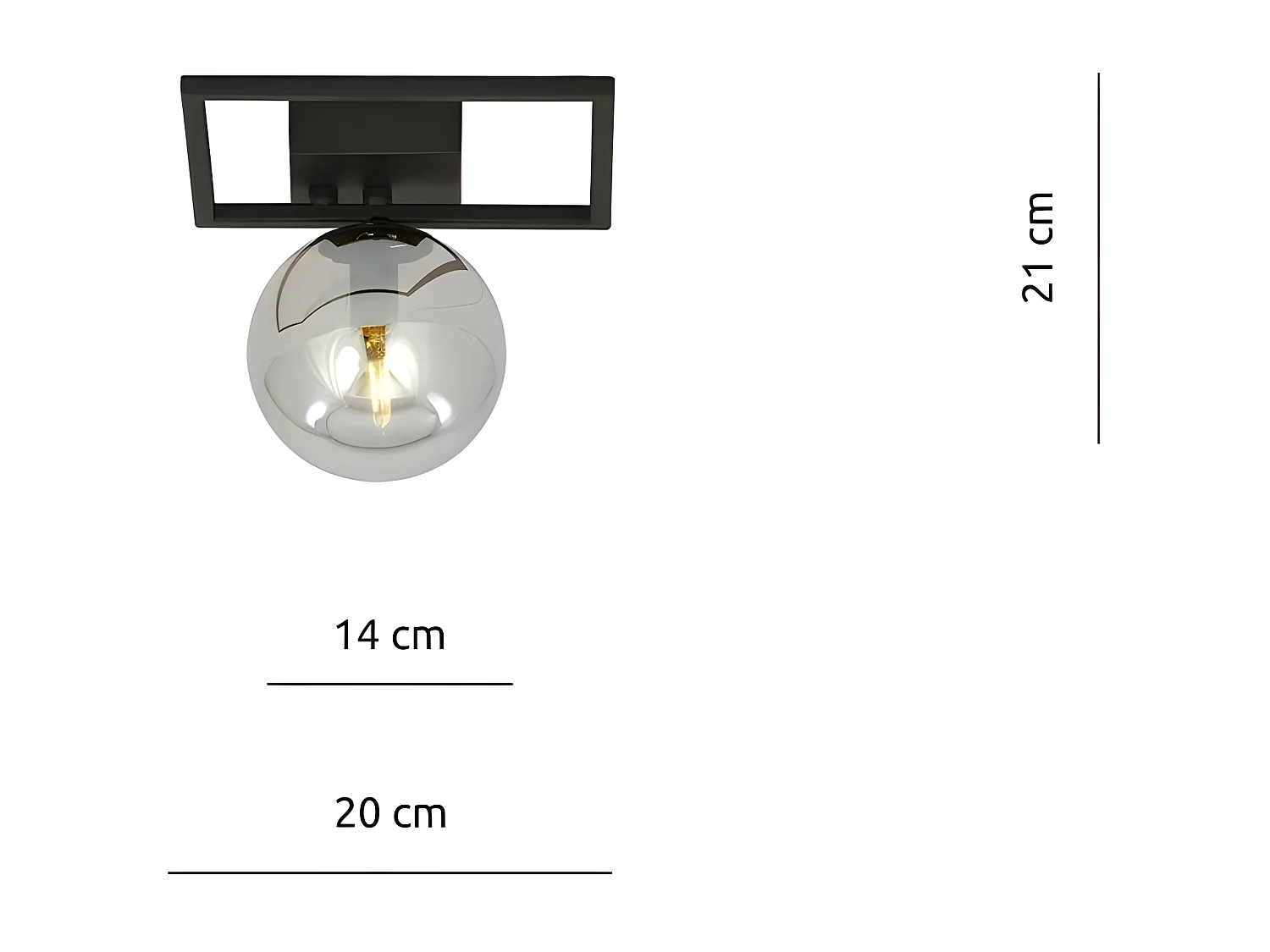 Plafondlamp Imago 10, Zwart, 20x21x18 cm, Seven Design