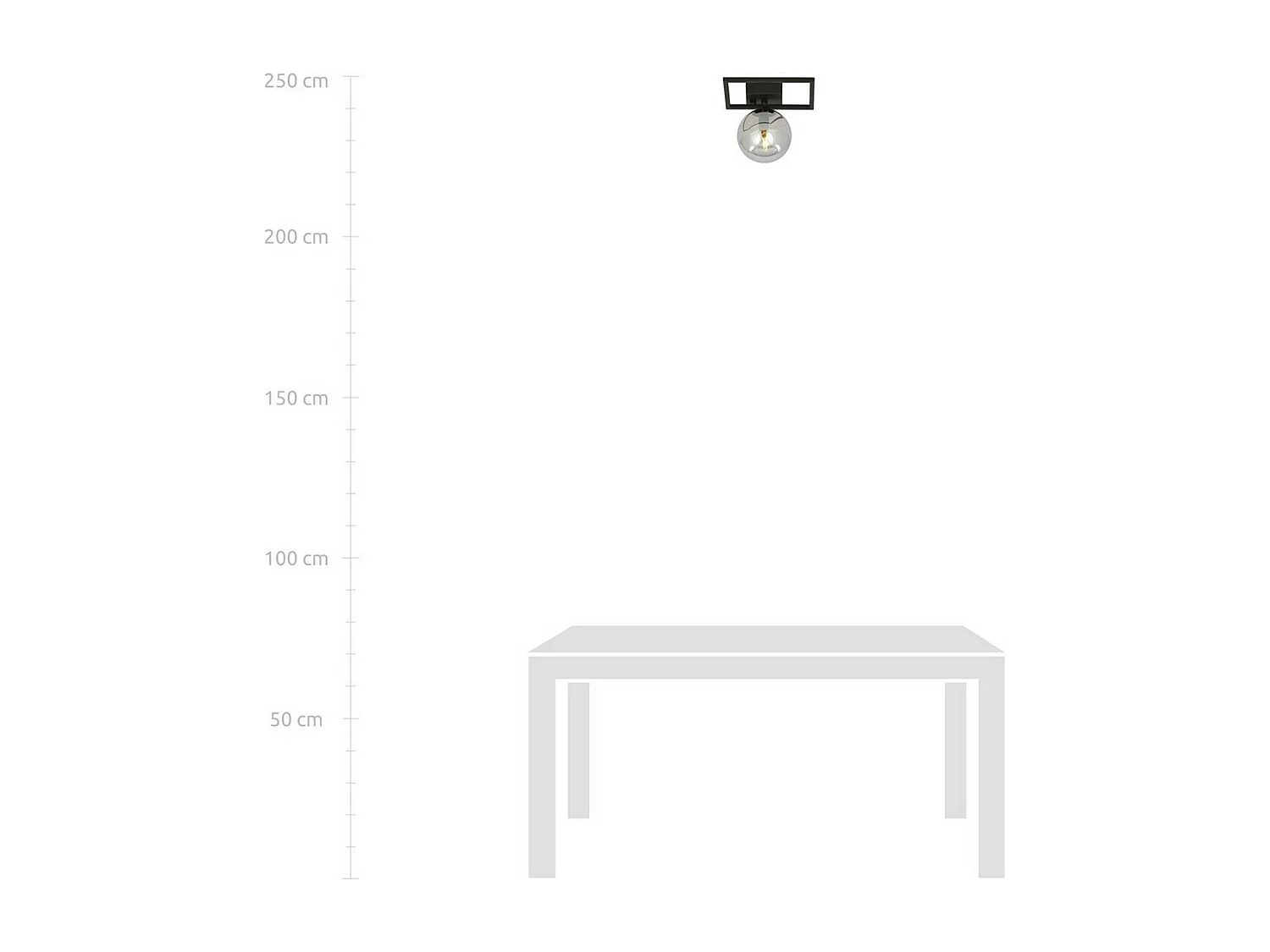 Plafondlamp Imago 10, Zwart, 20x21x18 cm, Seven Design