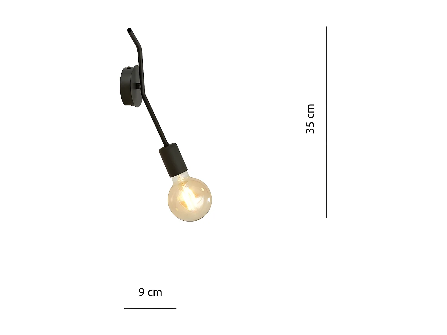 Candeeiro de Parede Frix, Preto, 9x35x9 cm, EPIKASA