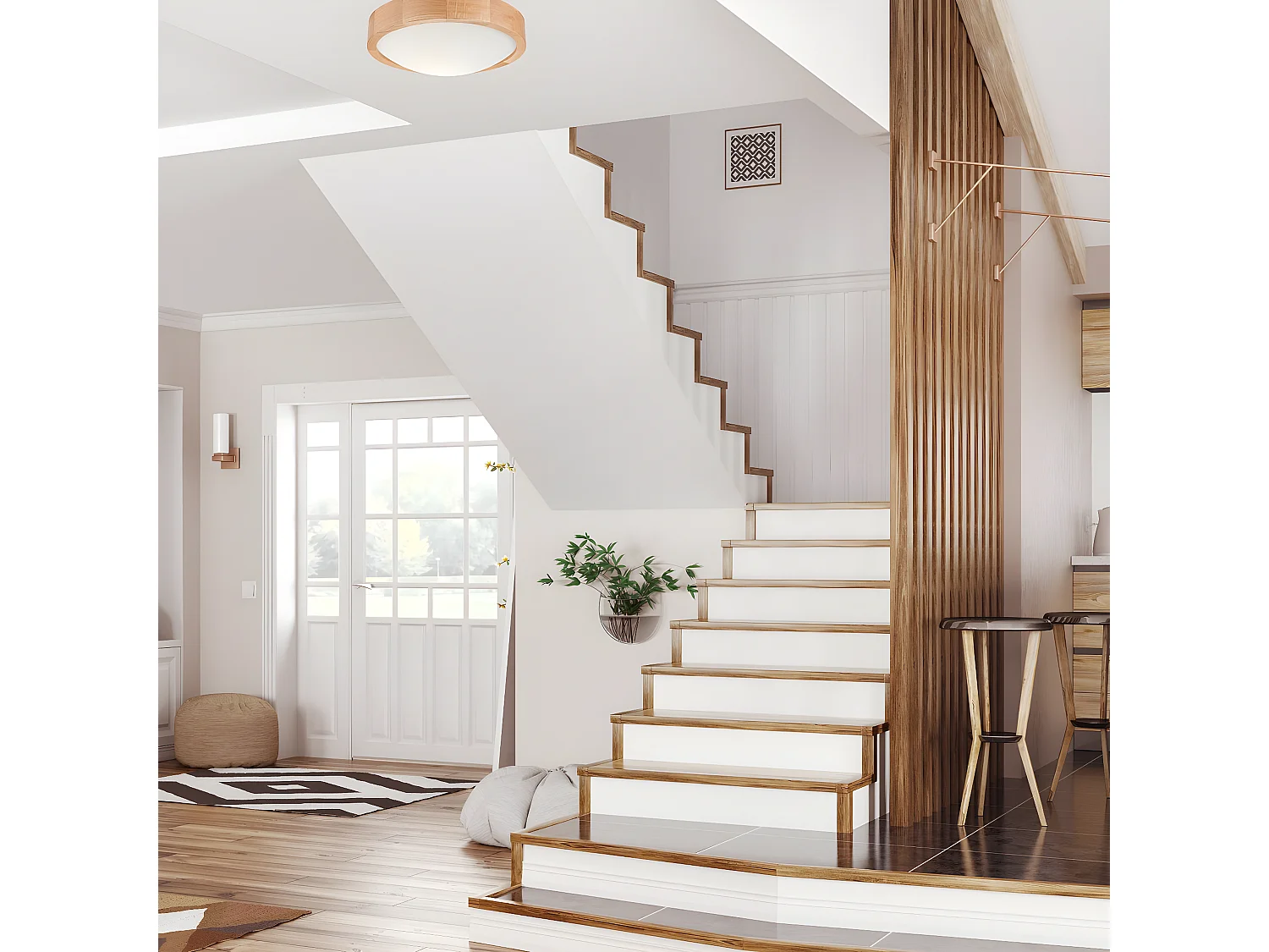 Plafonnier Anello, Marron, 27x27x3 cm, EPIKASA