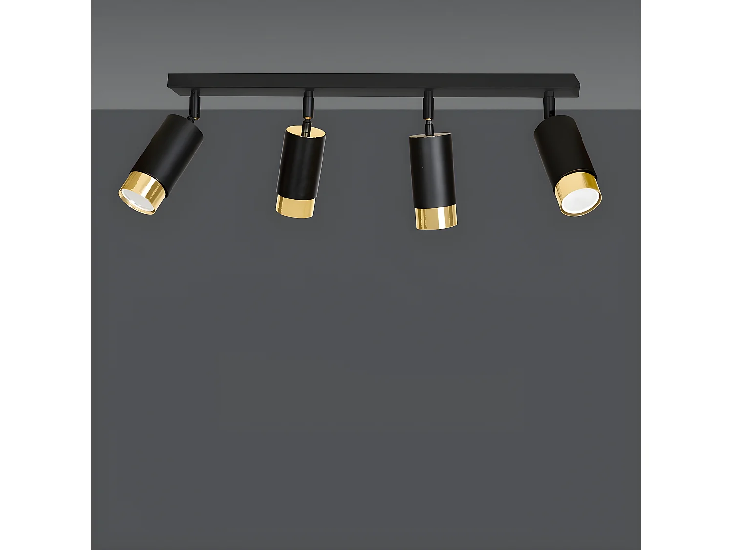 Plafonnier Hiro 15, Noir, 60x19x6 cm, Seven Design