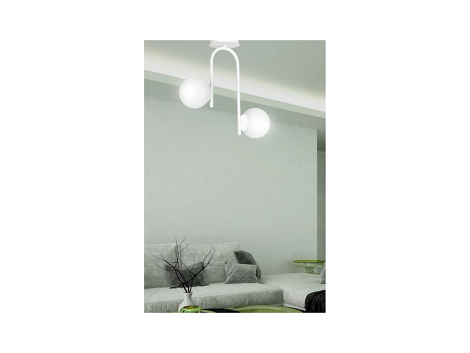 Lampada a Soffitto Kalfor, Bianco, 48x46x14 cm, Epikasa