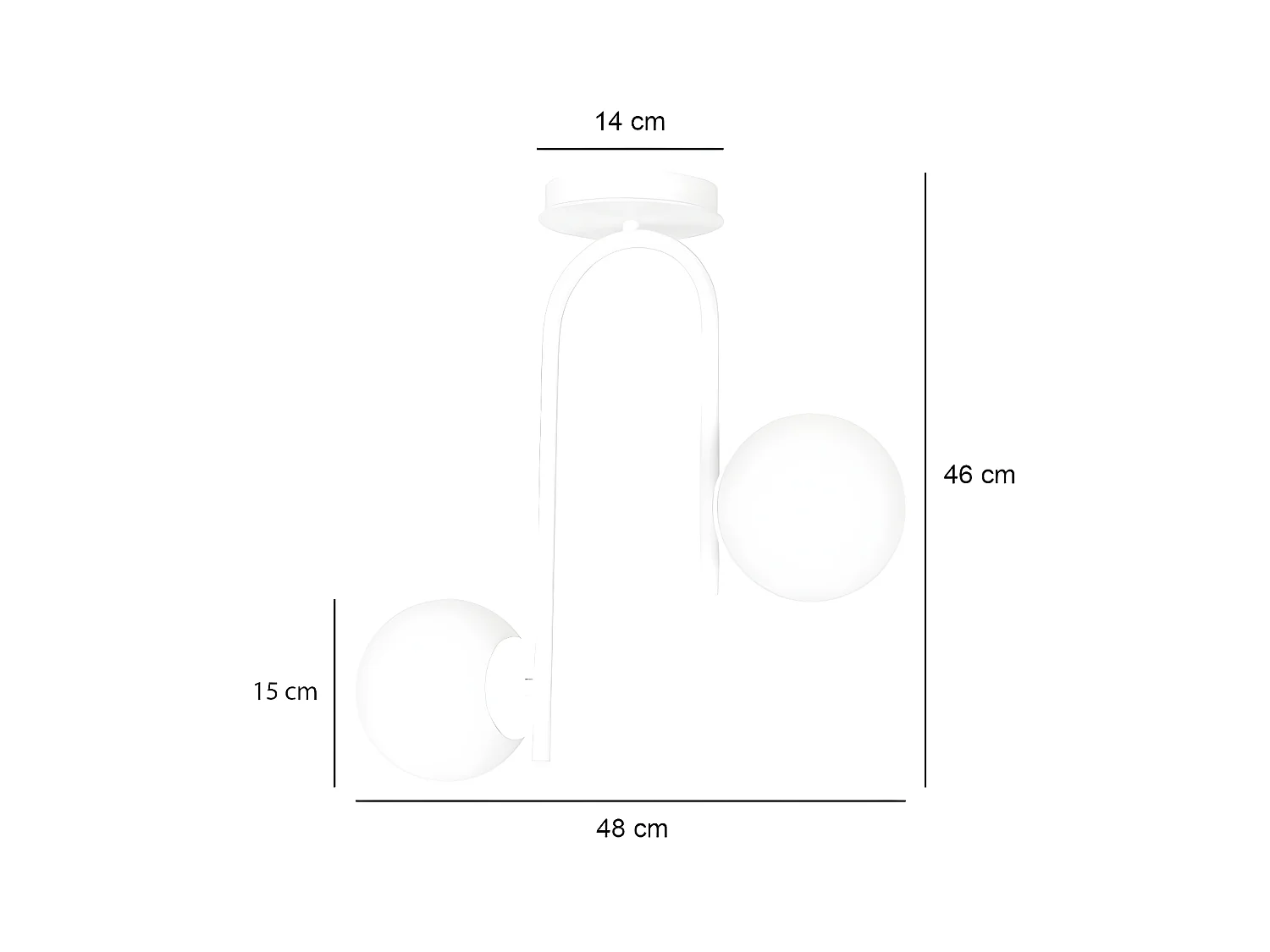 Lampada a Soffitto Kalfor, Bianco, 48x46x14 cm, Epikasa