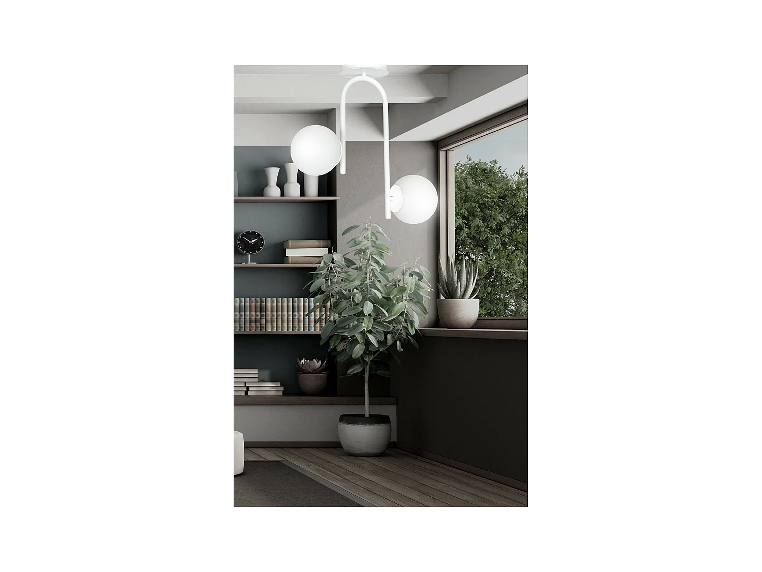 Lampada a Soffitto Kalfor, Bianco, 48x46x14 cm, Epikasa