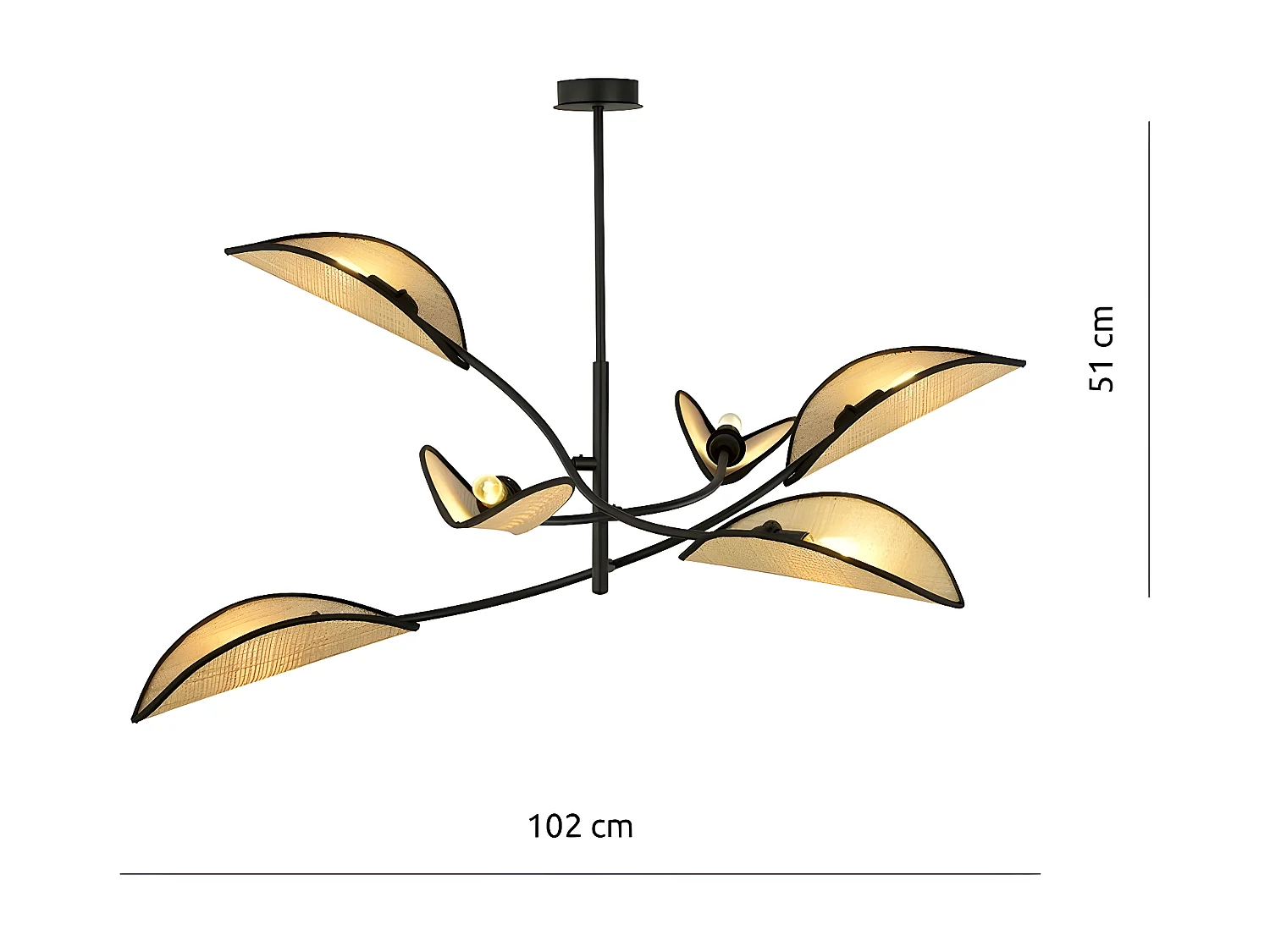Lampa Wisząca Lotus 3, Brązowy, 102x51x102 cm, Seven Design