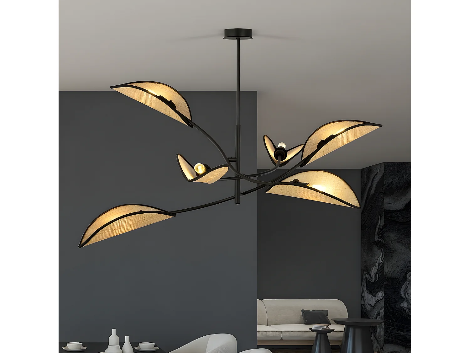 Lampa Wisząca Lotus 3, Brązowy, 102x51x102 cm, Seven Design