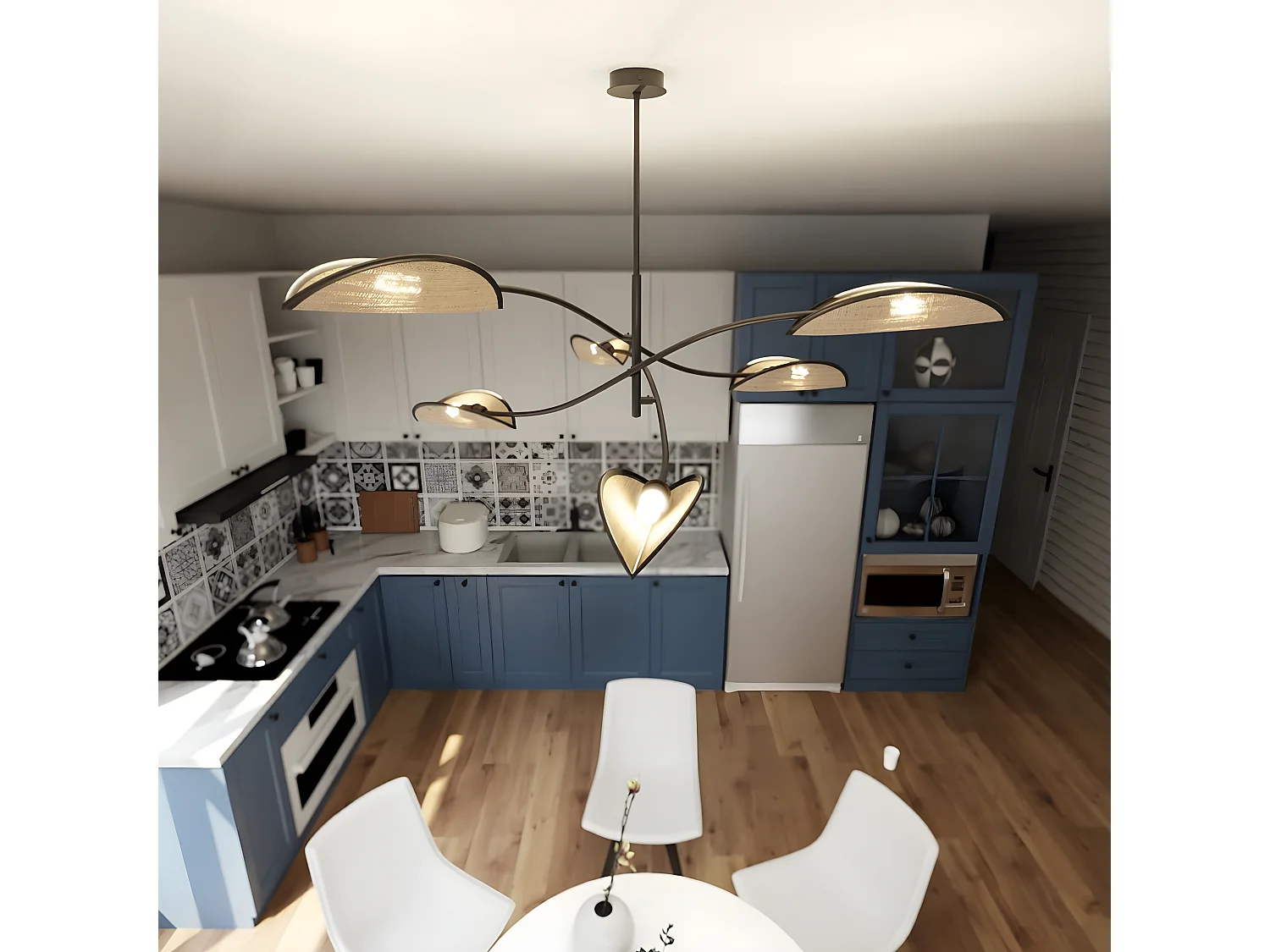 Lampa Wisząca Lotus 3, Brązowy, 102x51x102 cm, Seven Design