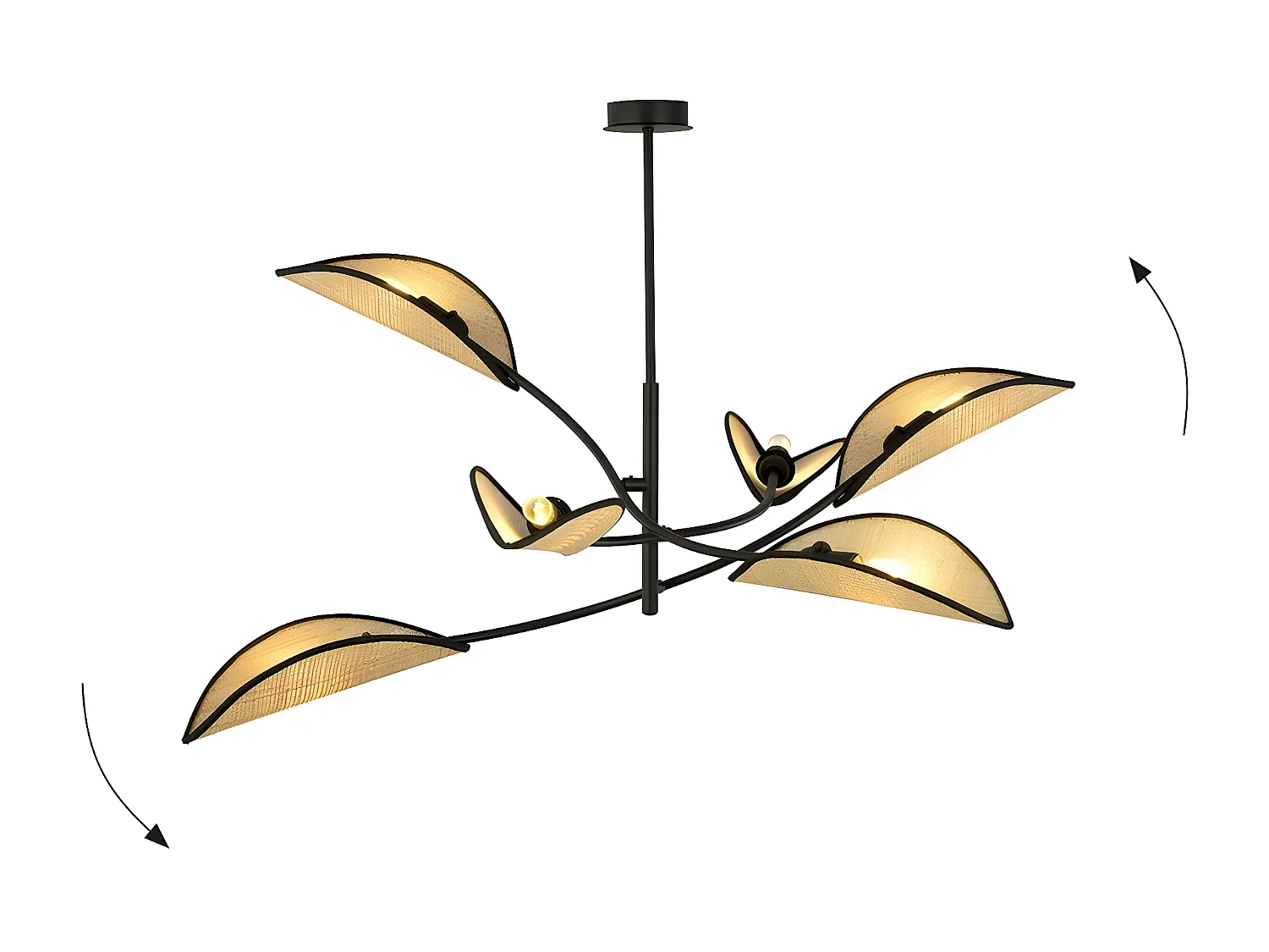 Lampa Wisząca Lotus 3, Brązowy, 102x51x102 cm, Seven Design
