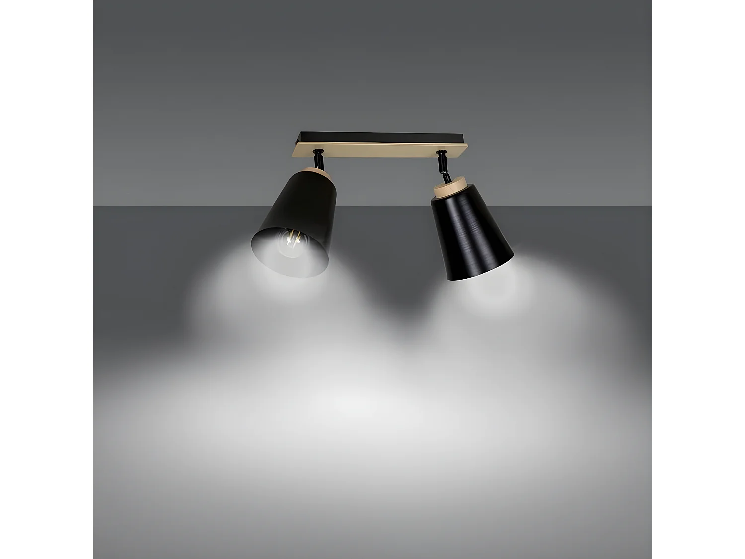 Candeeiro de Teto Atlas, Preto, 55x30x15 cm, Seven Design