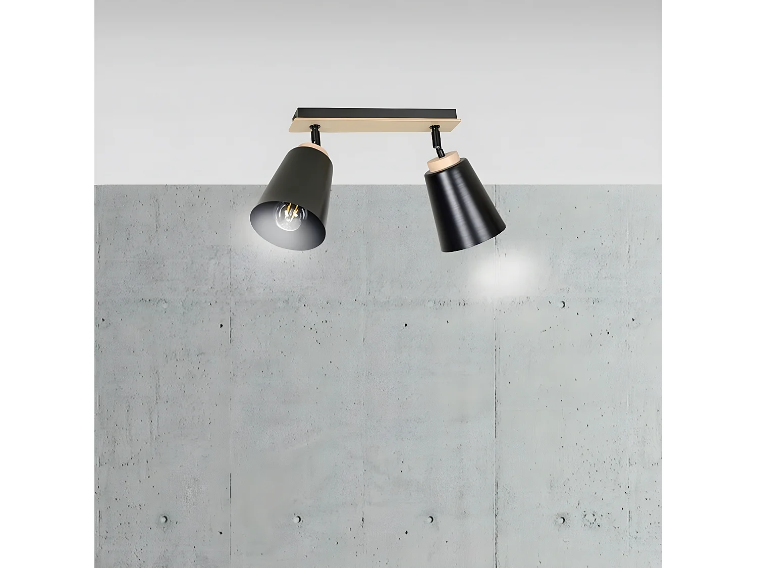 Candeeiro de Teto Atlas, Preto, 55x30x15 cm, Seven Design