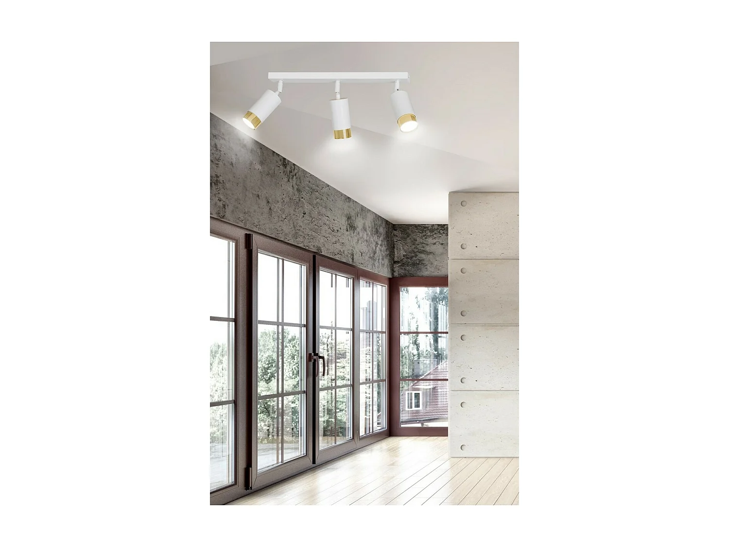 Plafonnier Hiro, Blanc, 45x19x6 cm, Seven Design