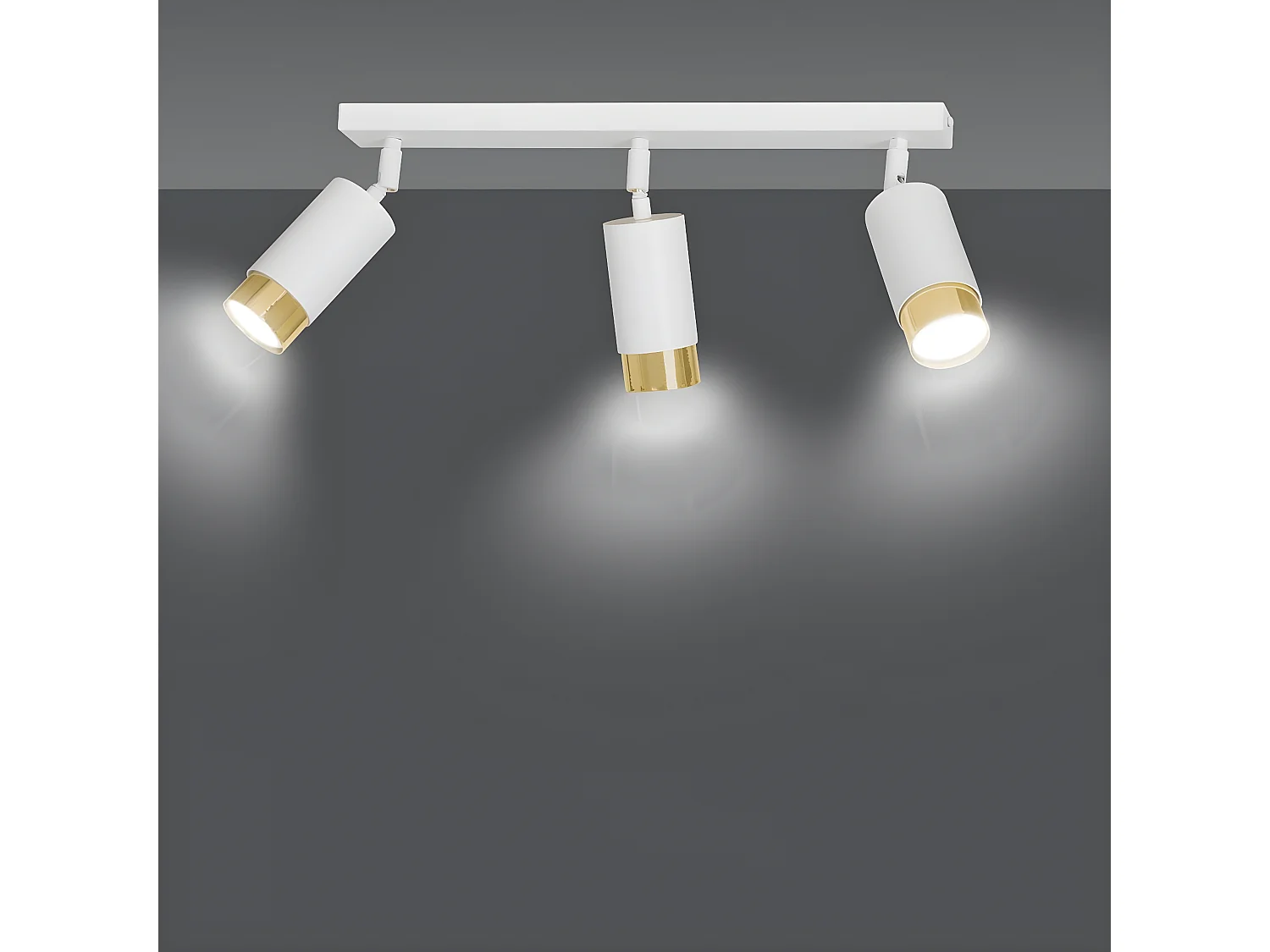 Plafonnier Hiro 9, Blanc, 45x19x6 cm, Seven Design