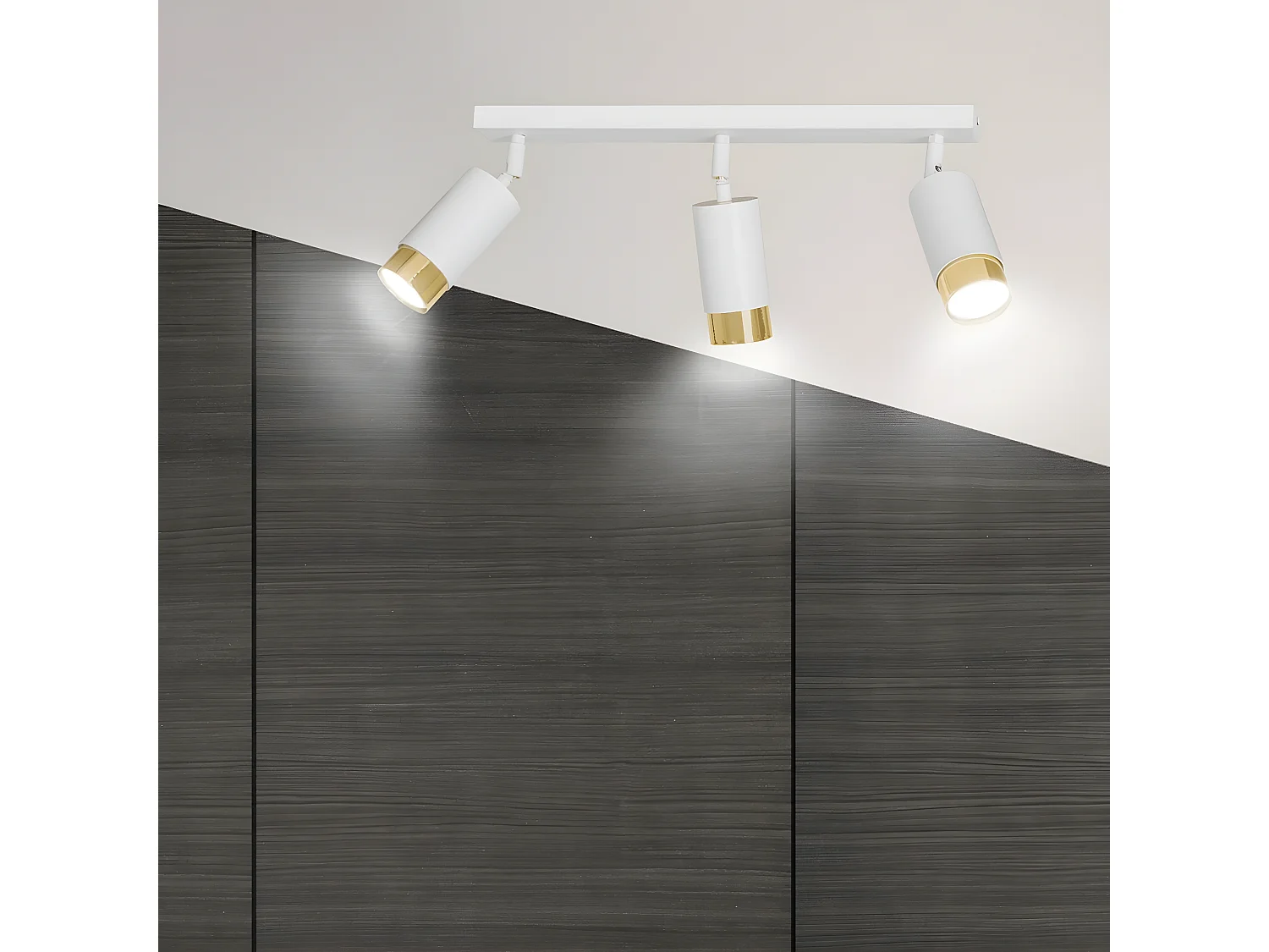 Plafonnier Hiro 9, Blanc, 45x19x6 cm, Seven Design