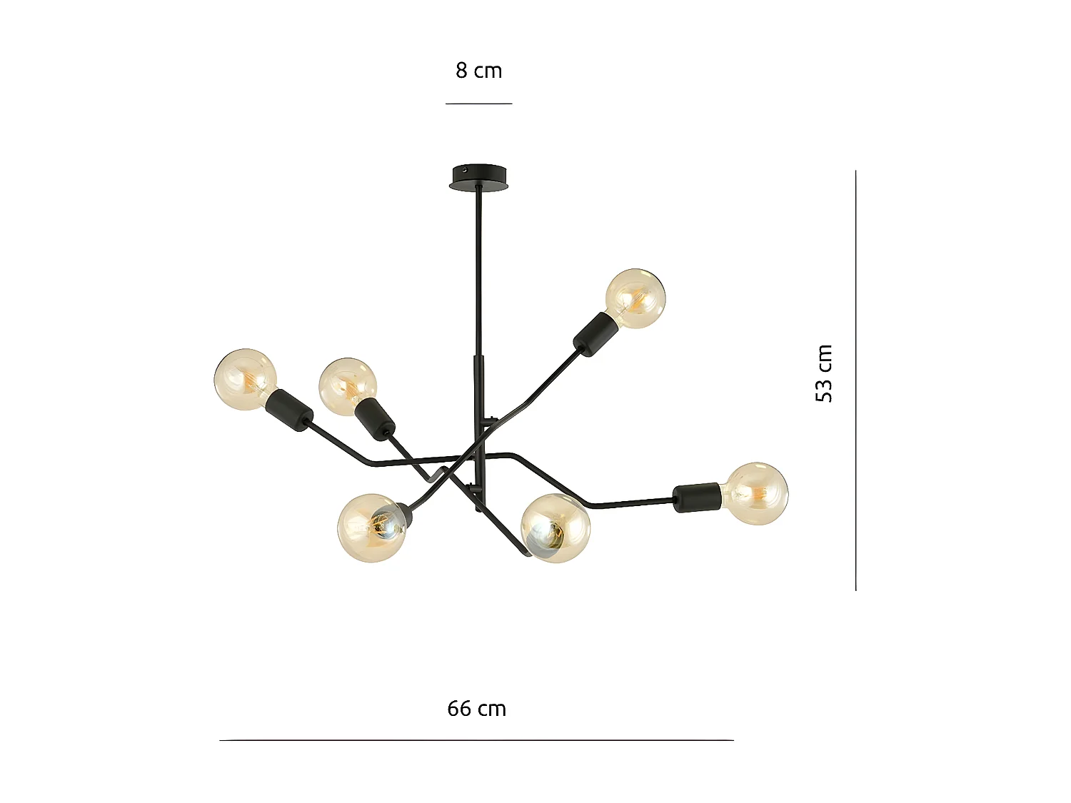 Candeeiro Suspenso Frix, Preto, 66x53x66 cm, EPIKASA