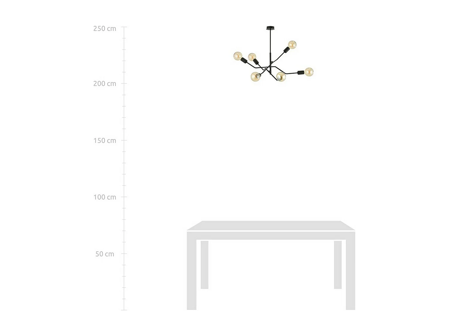 Candeeiro Suspenso Frix, Preto, 66x53x66 cm, EPIKASA