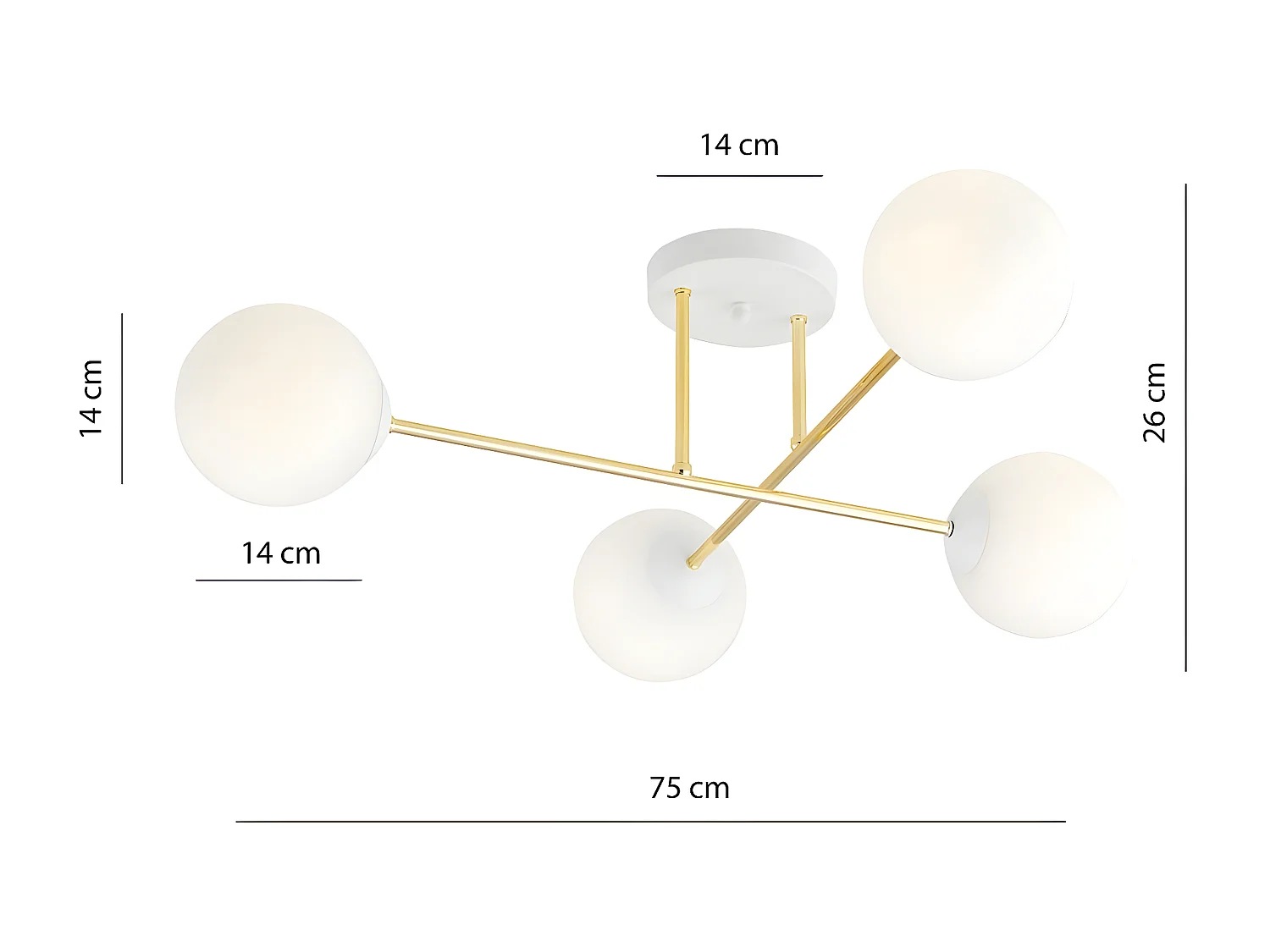 Plafonnier Magnum 3, Or, 55x26x75 cm, Seven Design