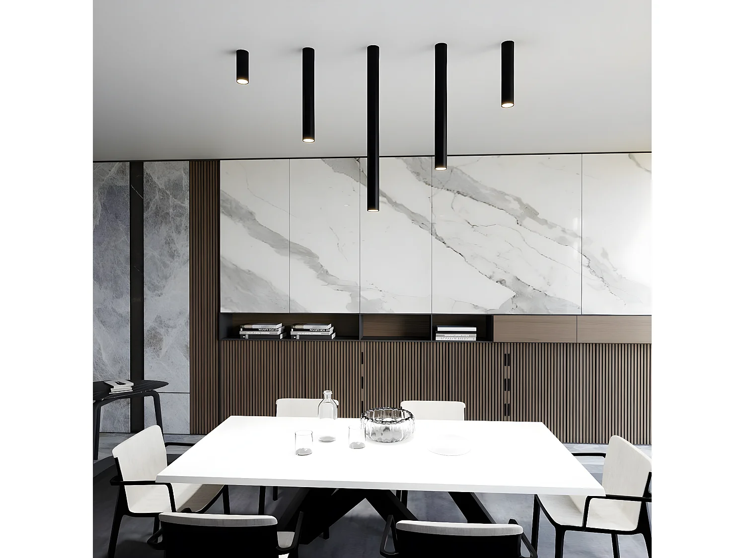 Spot d'Intérieur Tecno, Noir, 6x60x6 cm, Seven Design