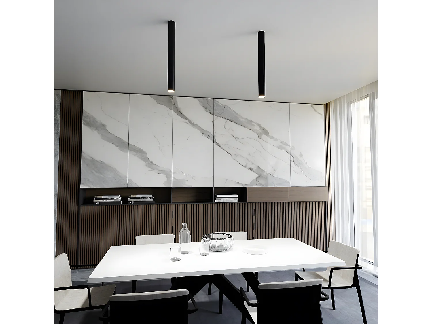 Spot Tecno, Zwart, 6x60x6 cm, Seven Design