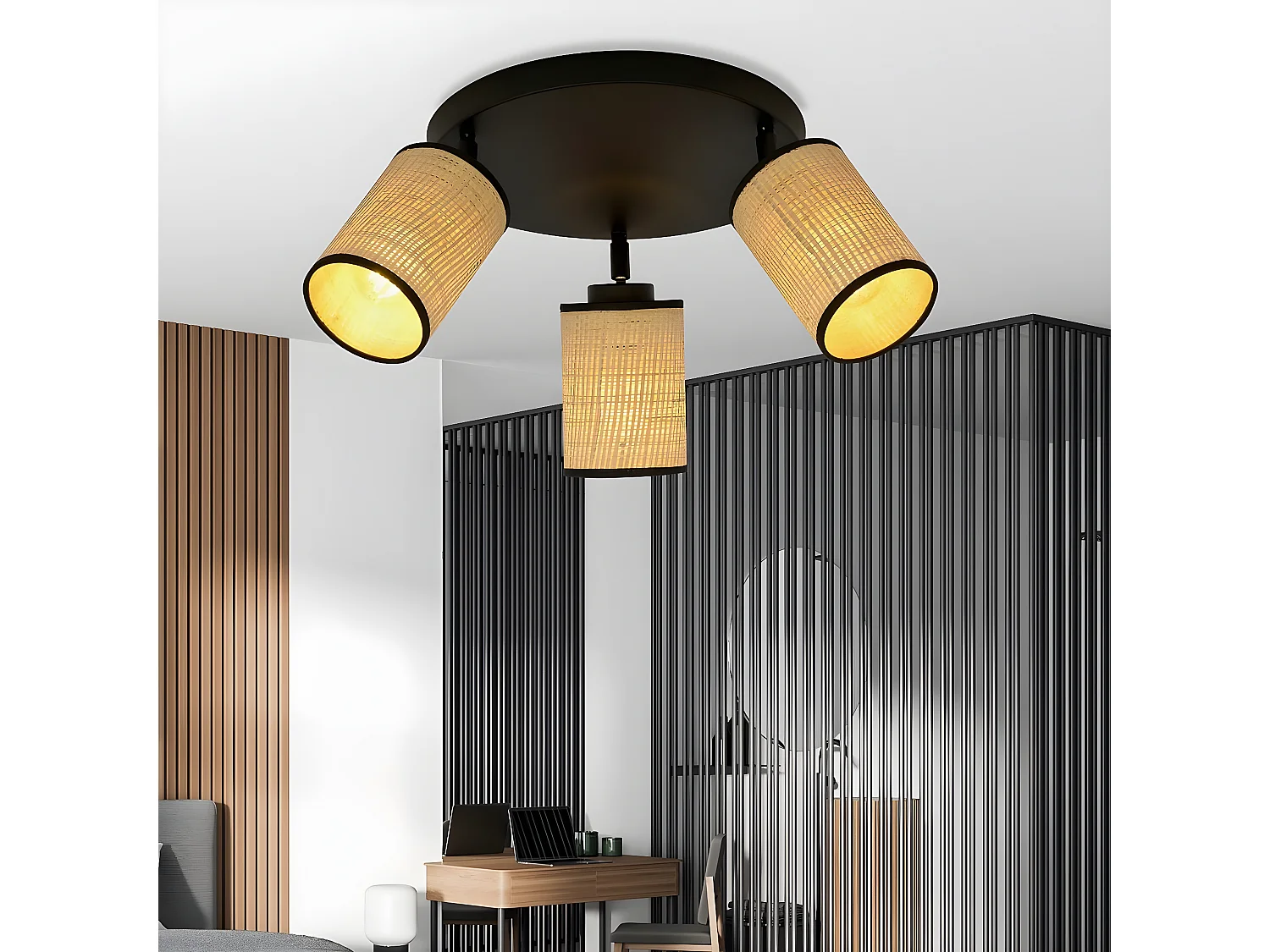 Candeeiro de Teto Ioga, Castanho, 50x24x30 cm, Epikasa