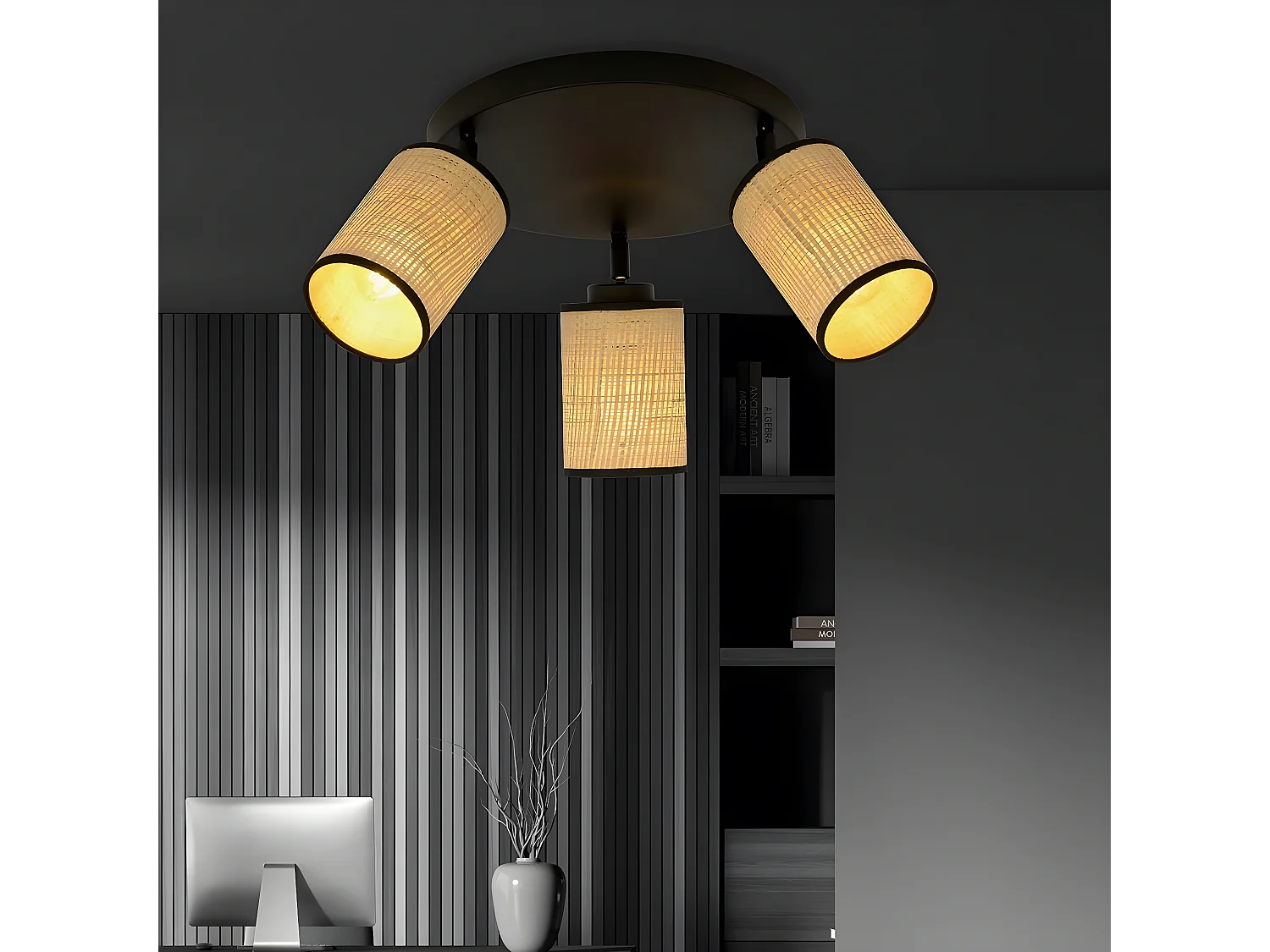 Candeeiro de Teto Ioga, Castanho, 50x24x30 cm, Epikasa