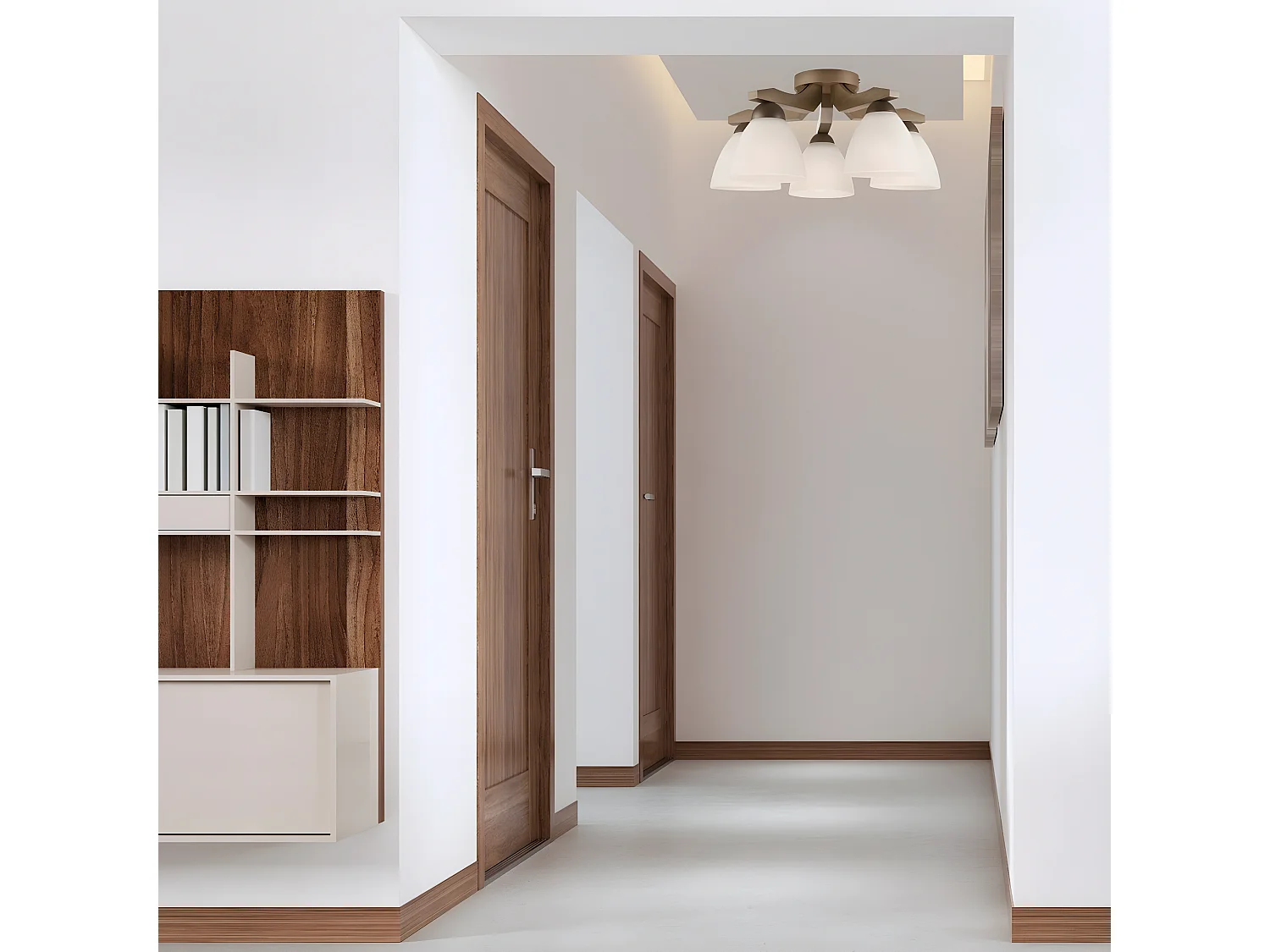 Plafonnier Adriano, Marron, 41x41x21 cm, EPIKASA