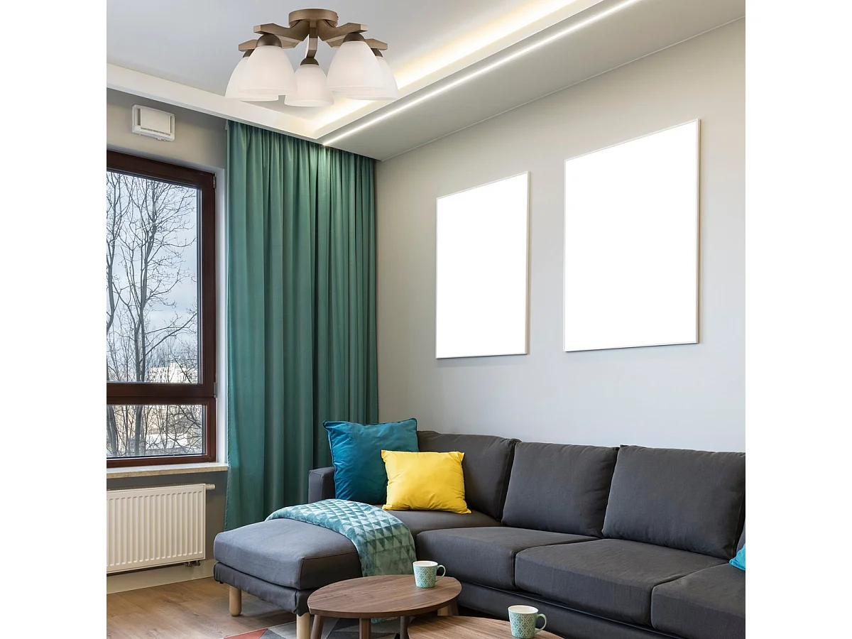 Plafonnier Adriano, Marron, 41x41x21 cm, EPIKASA