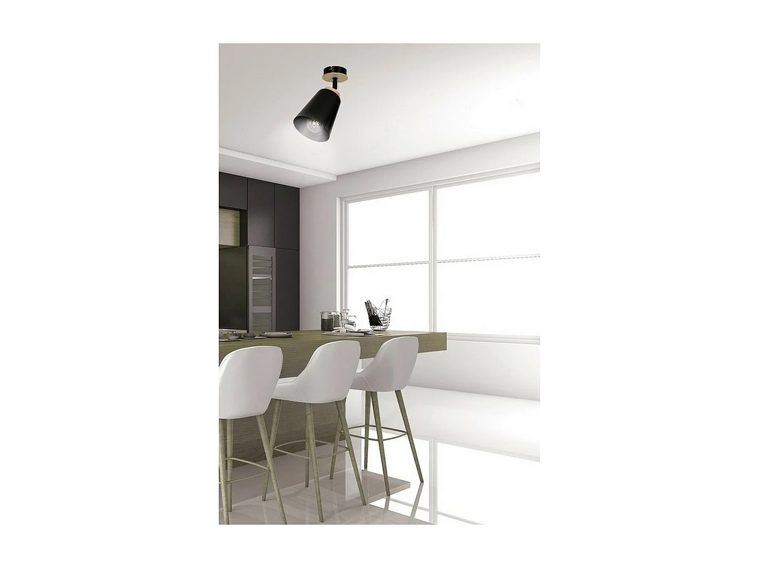 Spot d'Intérieur Atlas, Noir, 15x30x15 cm, Seven Design