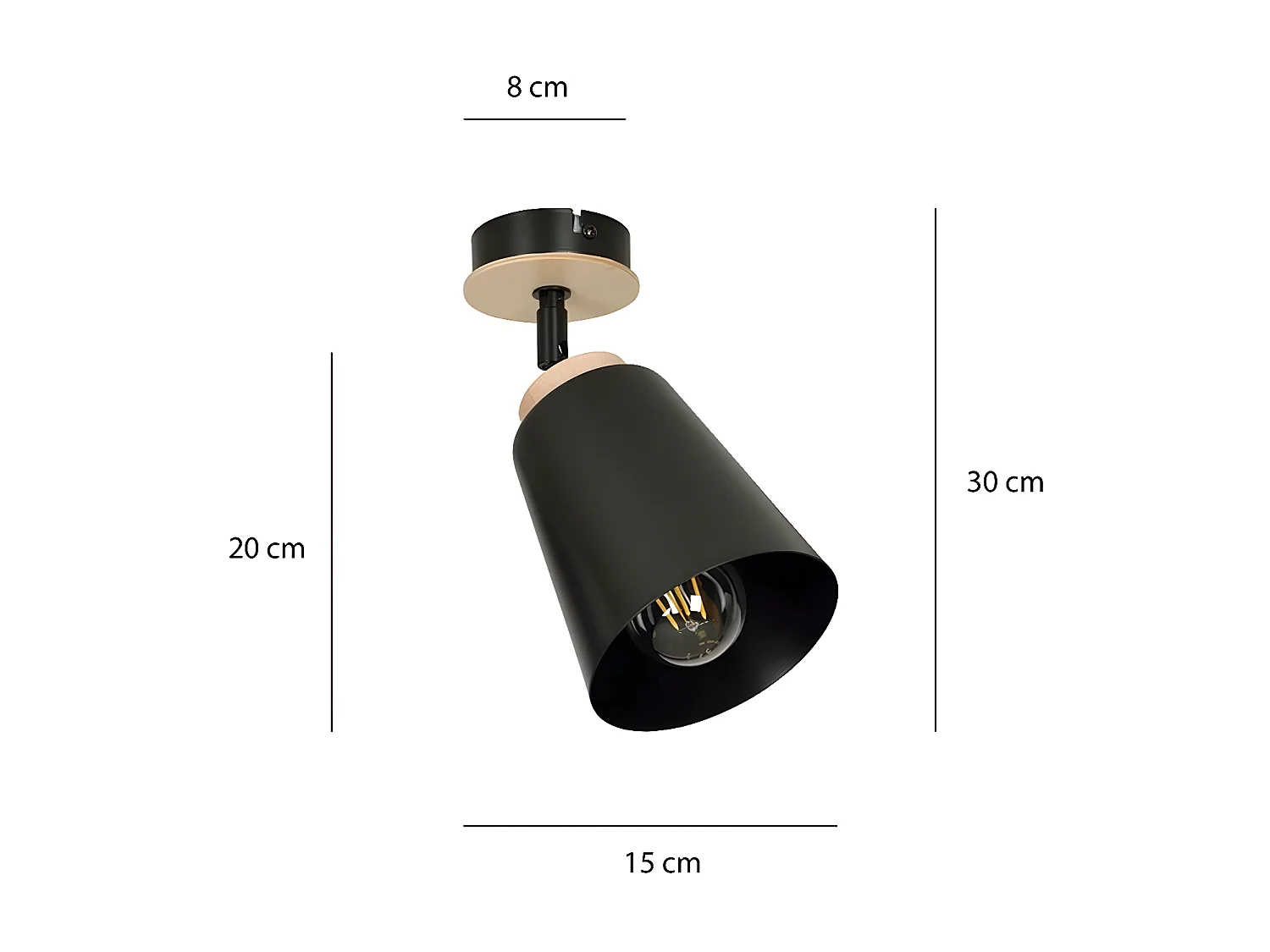 Spot d'Intérieur Atlas, Noir, 15x30x15 cm, Seven Design