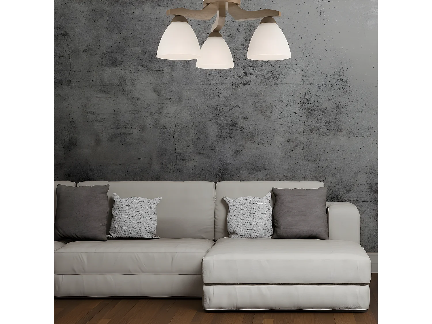 Plafondlamp Adriano, Bruin, 36x36x21 cm, Seven Design