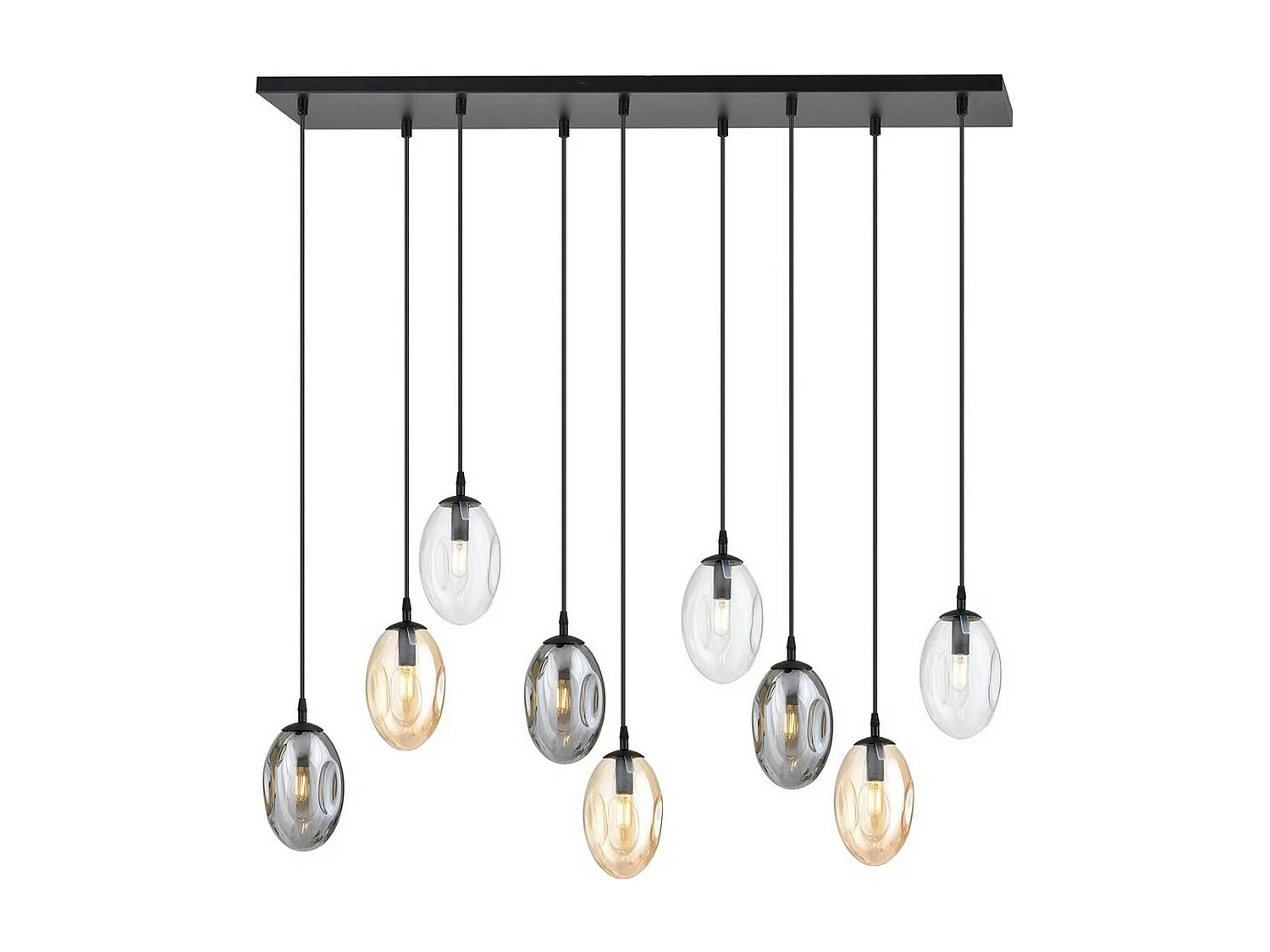 Candeeiro Suspenso Astral 11, Preto, 100x100x22 cm, Seven Design