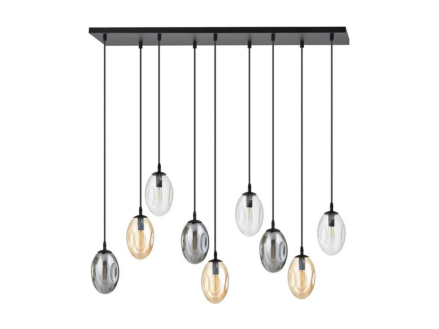 Candeeiro Suspenso Astral 11, Preto, 100x100x22 cm, Seven Design