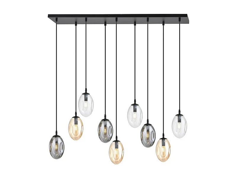 Candeeiro Suspenso Astral 11, Preto, 100x100x22 cm, Seven Design