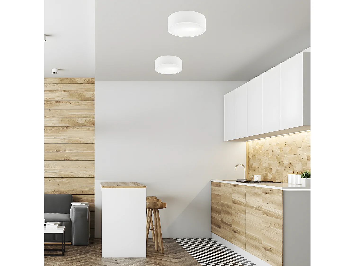 Candeeiro de Teto Dante, Branco, 26x26x8 cm, Seven Design