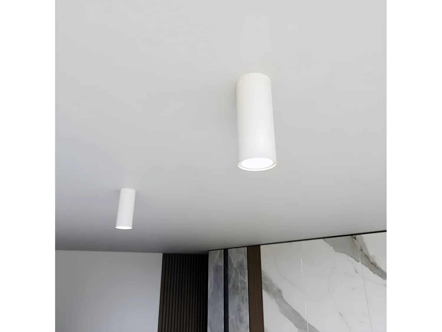 Candeeiro de Teto Dante, Branco, 26x26x8 cm, Seven Design